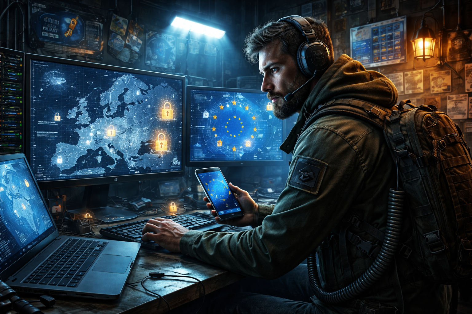 A tech prepper at work...