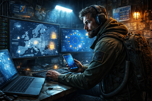 A tech prepper at work...